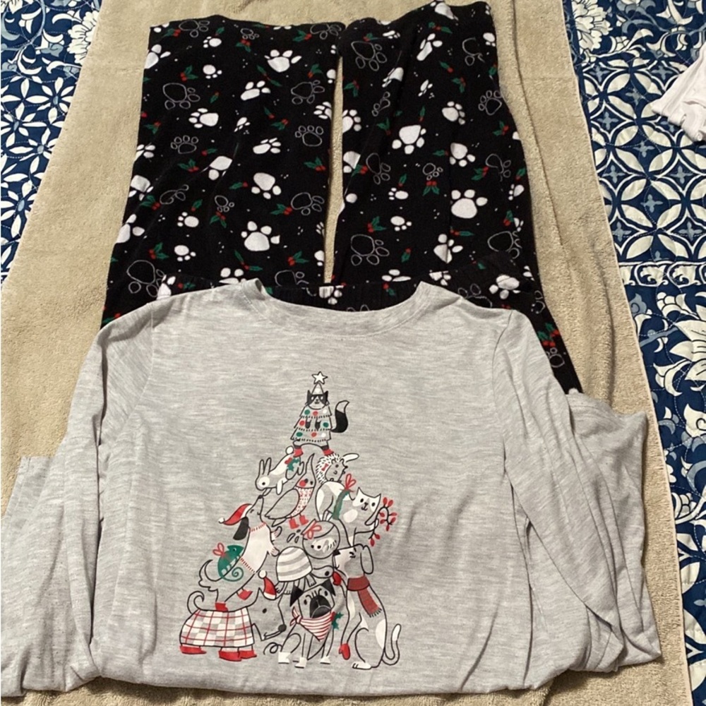 Boys Xlarge Christmas Pajama Set pets Dogs